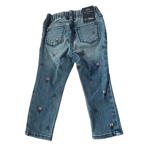 Baby GAP Disney High Stretch Jegging Size 2T Denim Minnie Mouse with Bow New wit - Picture 2 of 7